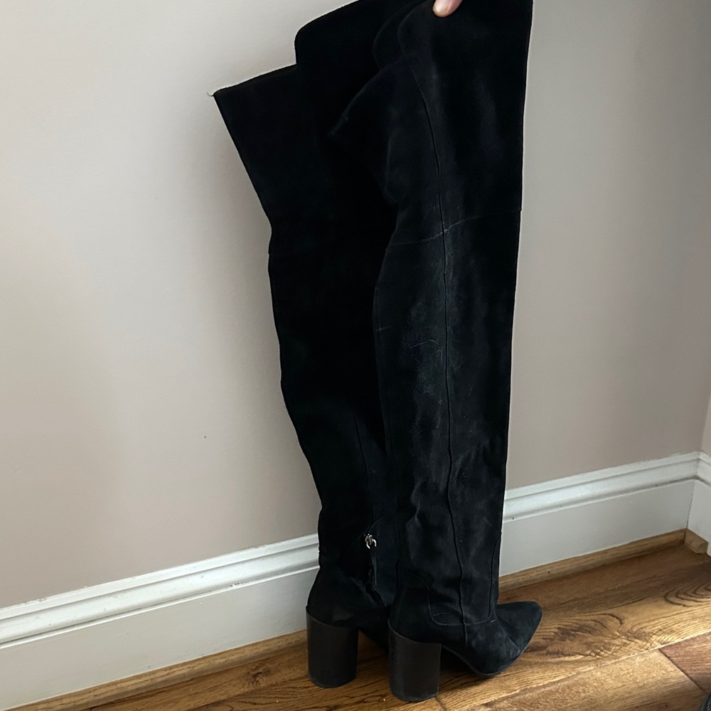Suede Black Over-the-Knee Women's Boots
